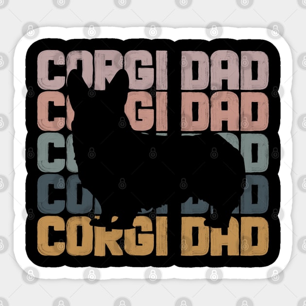 Corgi Dad Trendy Brush Style Corgi Dog Owner Sticker by Way Down South